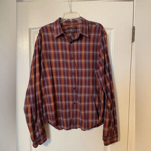 Banana Republic Men's Luxe Flannel Plaid Shirt Size XL Grant Fit